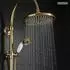 PaulGurkes Aufputz-Duschsystem Retro Einhand-Mischbatterie, gold