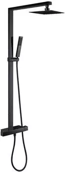 Bernstein NT6705 Duschsäule Thermostat, quadratischer Duschkopf 30x30cm, schwarz (NT6705)
