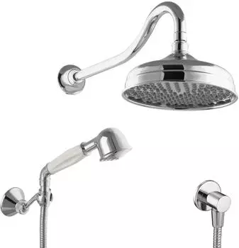 PaulGurkes Nostalgie Duschsystem Regendusche mit Handbrause, ohne Armatur (PGSETOA7)