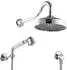 PaulGurkes Nostalgie Duschsystem Regendusche mit Handbrause, ohne Armatur (PGSETOA7)