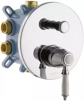 PaulGurkes MOON Unterputzarmatur Retro Nostalgie, 2-Wege-Umsteller, Messing verchromt (PGMOON2W-B)