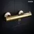 PaulGurkes Dusch-Thermostat Retro Keramik-Mischbatterie antik gold hochglanz (PGJ733-ZR)