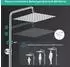 LuxusKollektion Duschsystem Regendusche eckig 30x30cm, Edelstahl, chrom, höhenverstellbar