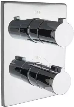PaulGurkes Unterputz-Thermostat Wannenmischer, 2-Wege, Messing verchromt (PGJW4-2W)