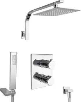 PaulGurkes Dusch-Set mit Thermostat, Unterputz-Regendusche