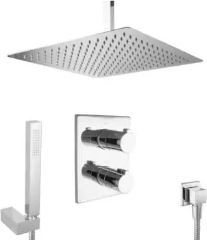PaulGurkes Dusch-Set Unterputz Regendusche 40cm mit Thermostat