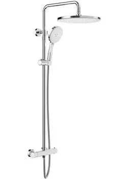 Rainsworth Duschsystem mit Thermostat, 30cm Regendusche, 3 Strahlarten, chrom (RW-2222)