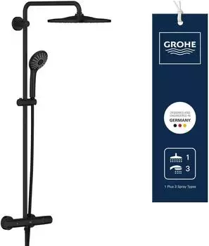 GROHE Vitalio System 310 Duschsystem mit Thermostatarmatur, schwarz matt (264002431)
