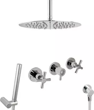 PaulGurkes Unterputz-Regendusche Komplett-Set, Edelstahl, Ø 30cm, ECO 10l/min