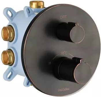 PaulGurkes Unterputz-Thermostat Retro, schwarz, 1-3 Verbraucher
