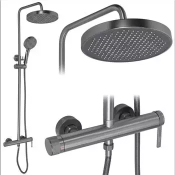 Rea Grace Duschset Aufputz, h&ouml;henverstellbar, titan (REA-P4402)