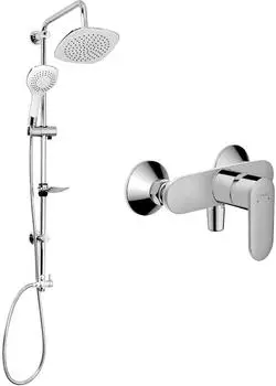 Hansgrohe Vernis Blend Duschsystem Einhebelmischer Aufputz, Chrom/Schwarz Matt (DS4725-SET)