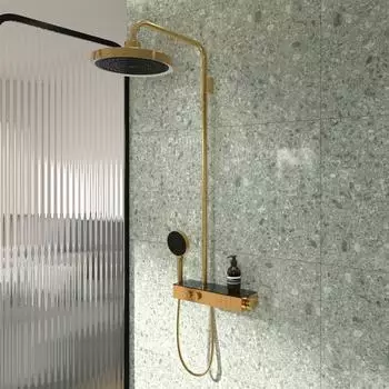 Ideal Standard Solos Duschsystem mit Brausethermostat Aufputz, LED (A7883A2)