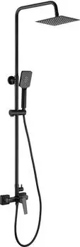 Deante Blur Duschset Wandmontage mit Kopfbrause, schwarz matt (NQL_N4XM)