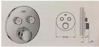 GROHE Grohtherm SmartControl Thermostat Fertigmontageset mit 2 Absperrventilen, runde