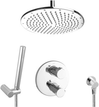 PaulGurkes Regendusche Duschsystem Unterputz Messing 30cm Thermostat Deckenmontage