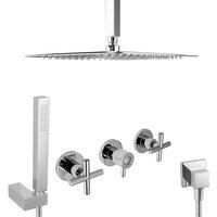 PaulGurkes unterputz Regendusche mit Deckenarm Set 30cm Regenwalddusche Duschsystem