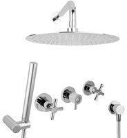 PaulGurkes Tropendusche Duschsystem unterputz 30cm Brausekopf Messing Duschset