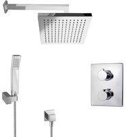 PaulGurkes Regendusche Unterputz Dusch Set mit Thermostat eckig
