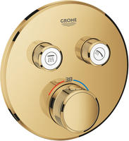 GROHE Grohtherm SmartControl Thermostat Fertigmontageset mit 2 Absperrventilen, runde