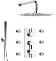 Hudson Reed Duschsystem mit Kopfbrause, Handbrause, Seitenbrausen & Thermostat Duscharmatur