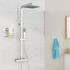 EISL Duschsystem CALVINO, Höhe 120 cm, Duschsystem mit Thermostat, Duschkopf Schlauch und Halterung,Chrom silberfarben