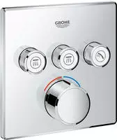 GROHE SmartControl Unterputzmischer Fertigmontageset mit 3 Absperrventilen, eckige
