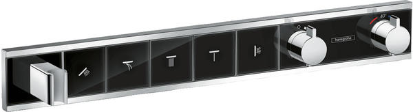 Hansgrohe RainSelect Thermostat Unterputz für 5 Verbraucher mit integriertem Brausehalter Schwarz/Chrom (15358600)