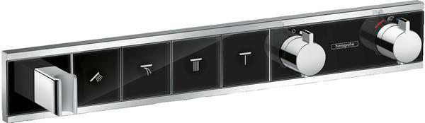 Hansgrohe RainSelect Thermostat Unterputz für 4 Verbraucher mit integriertem Brausehalter Schwarz/Chrom (15357600)