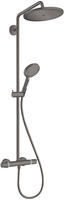 hansgrohe Croma Select S Showerpipe 26891340 mit Thermostat und Handbrause, brushed