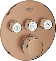 GROHE Grohtherm SmartControl Thermostat Fertigmontageset mit 3 Absperrventilen, runde