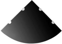 vidaXL Eckablage mit Verchromten Halterungen Glas Schwarz 45x45 cm