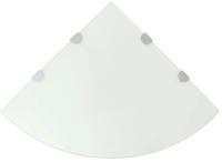 vidaXL Eckregale 2 Stk. mit verchromten Halterungen Glas Wei&szlig; 45x45cm