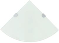 vidaXL Eckregale 2 Stk. mit verchromten Halterungen Glas Wei&szlig; 35x35 cm
