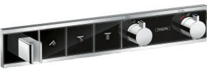Hansgrohe RainSelect Thermostat Unterputz für 3 Verbraucher mit integriertem Brausehalter Schwarz/Chrom (15356600)
