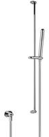 GESSI Goccia Brausestange 800 mm, mit Antikalk-Handbrause, Schlauch 1,50 m und Wandanschlussbogen 1-2 Handbrause aus Metall, 33642, Farbe: Schwarz XL