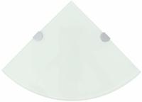 vidaXL Eckablage mit Verchromten Halterungen Glas Wei&szlig; 35x35 cm