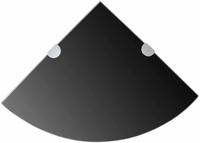 vidaXL Eckregale 2 Stk. mit Verchromten Halterungen Glas Schwarz