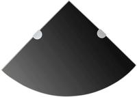 vidaXL Eckregale 2 Stk. mit Verchromten Halterungen Glas Schwarz