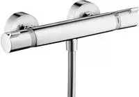 hansgrohe Duscharmatur Ecostat Comfort, chrom, Aufputz, Thermostat mit hansgrohe Duscharmatur Ecostat Comfort, chrom, Aufputz, Thermostat mit