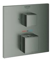 GROHE Grohtherm Cube Fertigmontageset 24154AL0 hard graphite gebürstet, UP-Brause-Thermostat mit 2-Wege-Umstellung