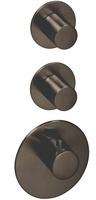 Herzbach Design iX PVD Fertigmontageset 21.522010.1.40 Black Steel, für Universal-Thermostat-Modul, rund