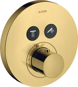 Axor ShowerSelect Thermostat Unterputz rund für 2 Verbraucher Polished Gold Optic (36723990)