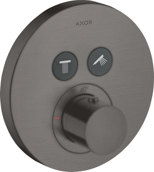 Axor ShowerSelect Thermostat Unterputz rund für 2 Verbraucher Brushed Black Chrome (36723340)