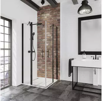 Schulte ExpressPlus Alexa Style 2.0 80x80cm Klarglas schwarz