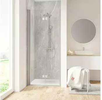 Schulte ExpressPlus Garant 2.0 90cm Klarglas aluminium