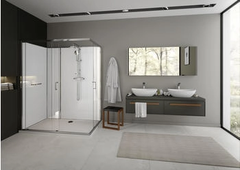 Hoesch Duschabtrennung Komplettset f&uuml;r Ecke mit Eckeinstieg nUnity 120x80x200cm rechteckig (8629423.101401)
