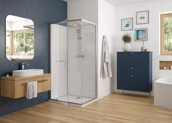 Hoesch Duschabtrennung Komplettset f&uuml;r Ecke nUnity 80x80x200cm Dreht&uuml;r einteilig (8629429.101401)