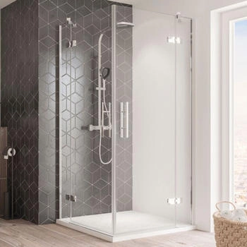 Breuer Eckeinstieg Drehtür 4-teilig Avanta 90x80 cm Klarglas Profilfarbe chrom (2176005001016)
