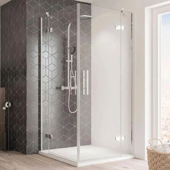 Breuer Eckeinstieg Drehtür 4-teilig Avanta 75x90 cm Dekor Satiniert Profilfarbe chrom (2176005030018)